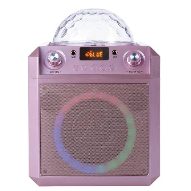 N-GEAR Block Party 602 XL - Karaoke set met 2 Microfoons - Bluetooth Party Speaker Draadloos - Space Pink