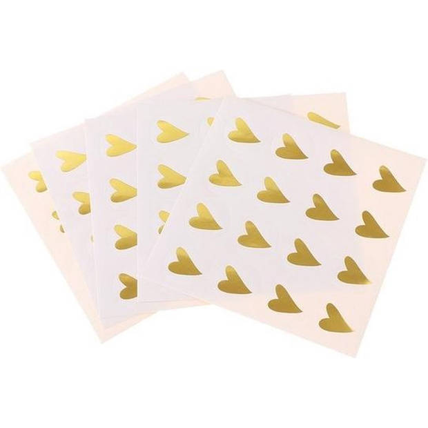 Knaak Sluitsticker - Sluitzegel - Wit Met Gouden Hart - Envelop - Goud - Hartjes - Hart - Envelop Stickers