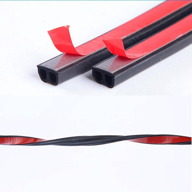 Knaak Auto Deur Afdichting Strip - Rubber - Waterdicht - Geluiddicht - Zelfklevend - Zwart - 5 Meter