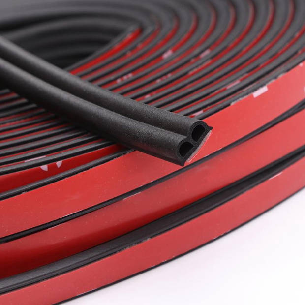 Knaak Auto Deur Afdichting Strip - Rubber - Waterdicht - Geluiddicht - Zelfklevend - Zwart - 5 Meter