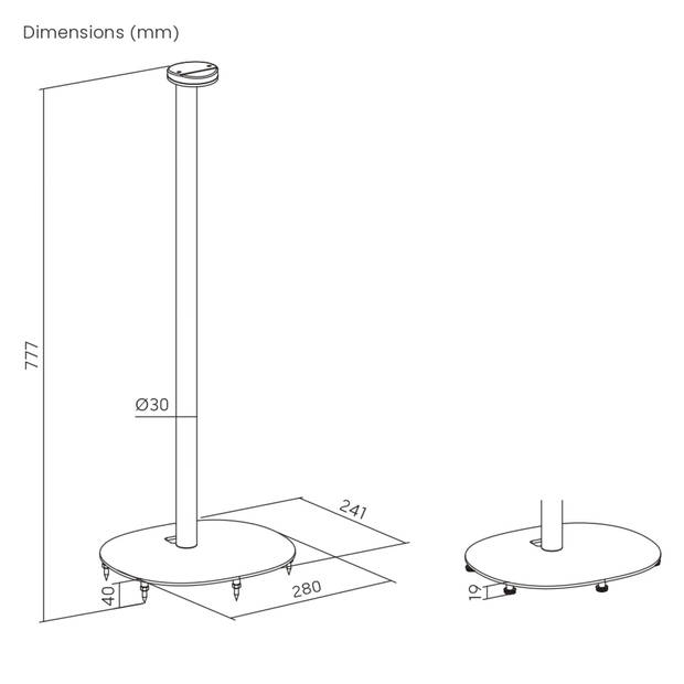 VDD Vloerstandaard Sonos® - Speaker Standaard - Vloerstandaard Speaker - Geschikt voor Sonos era 100 & 300 - Kabelmanag