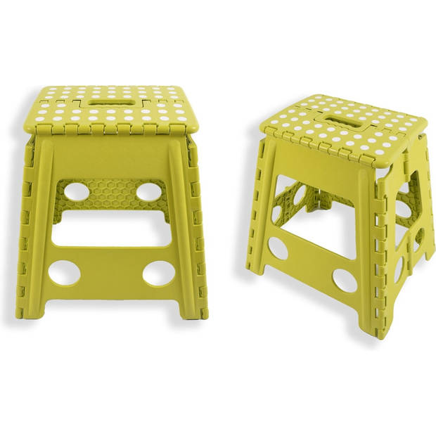 Opvouwbare Opstapkrukken - Set van 2 Groen - 29x22x39 cm - Lichtgewicht & Ruimtebesparend - Perfect voor Camper, Huis &