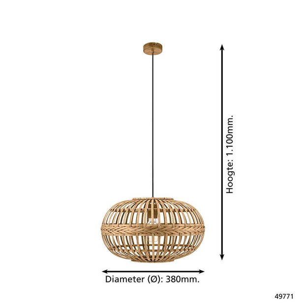 EGLO hanglamp Amsfield - Ø38 cm - hout
